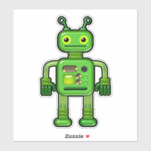 Sticker Gary le robot vert mignonne Whimsical
