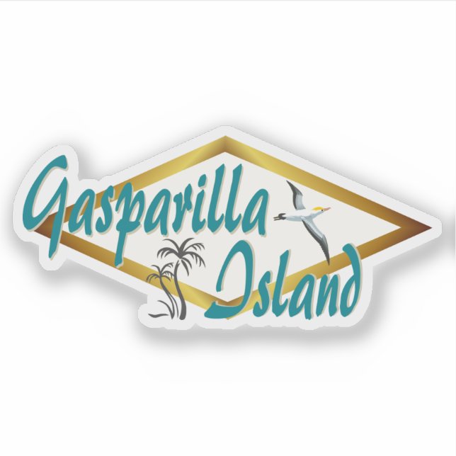 Sticker Gasparilla Island Boca Grande Floride design plage (Devant)