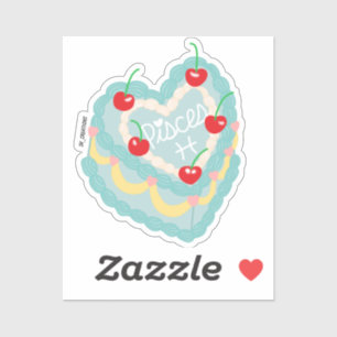 Sticker Gâteau Coeur Pisces