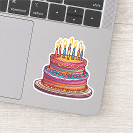 Sticker Gâteau d'anniversaire avec bougies étanche