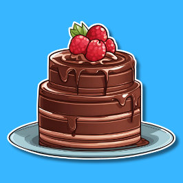 Sticker Gâteau imperméable aux framboises décadents