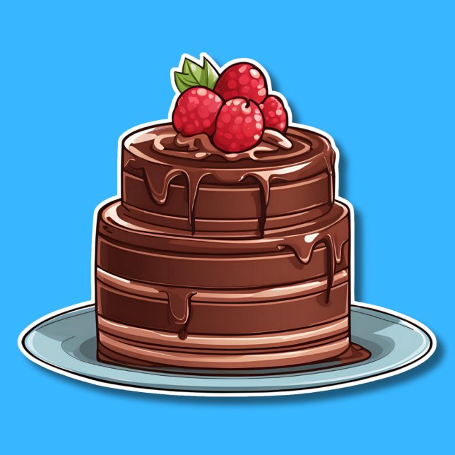 Sticker Gâteau imperméable aux framboises décadents (Créateur téléchargé)