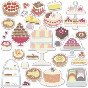 Sticker Gâteaux et pâtisseries gâteaux délicieux