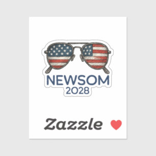 Sticker Gavin Newsom 2028 Pour Président Lunettes de Solei