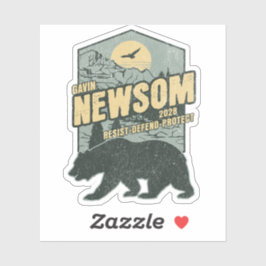 Sticker Gavin Newsom 2028 Résister Protéger Défendre