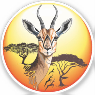 Sticker Gazelle Antelope africaine animal sauvage