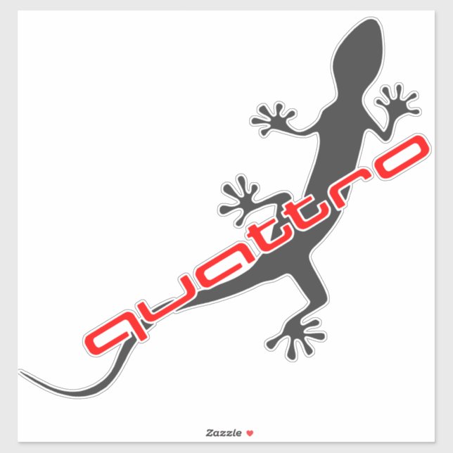 Sticker Gecko - Noir - Plus grand (Feuille)