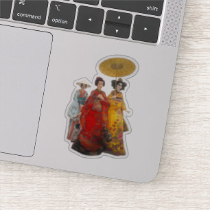Sticker Geishas En Kimonos