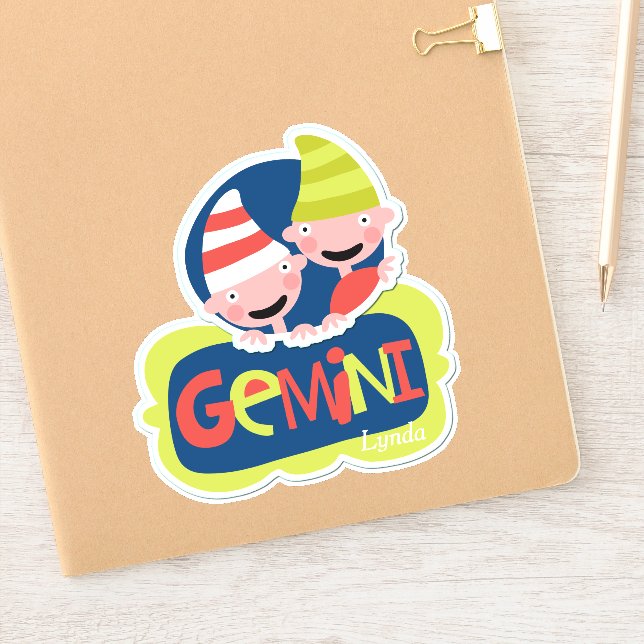Sticker Gemini, Twins Zodiac Contour (Carnet)