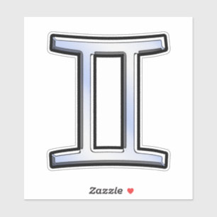 Sticker Gemini Zodiac Connexion Chrome Style Imprimer