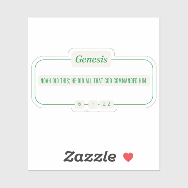Sticker Genèse 6:22 (Feuille)