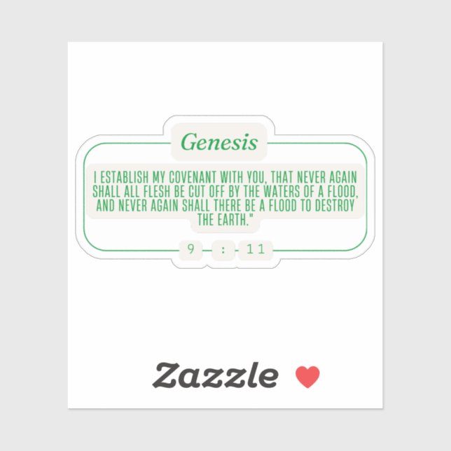 Sticker Genèse 9:11 (Feuille)