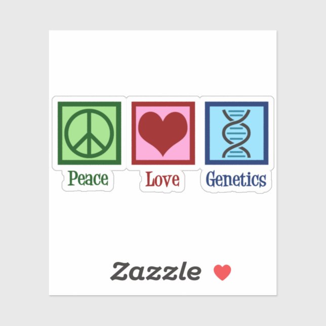 Sticker Génétique de l'amour pour la paix (Feuille)