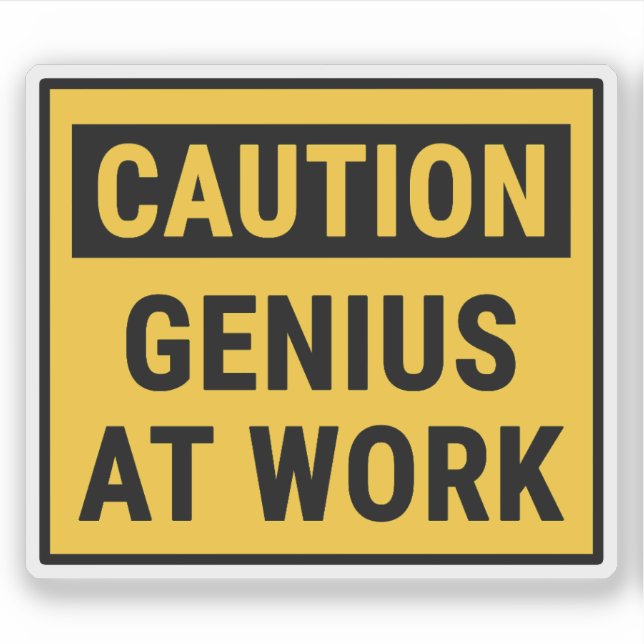 Sticker Génie De La Prudence Au Travail (Devant)