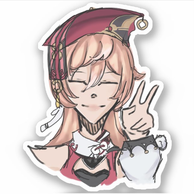 Sticker Genshin Impact Yanfei (esquisse approximative) (Devant)