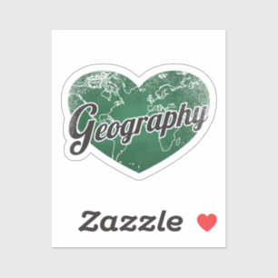 Sticker Géographie Retro Coeur Blackboard Love