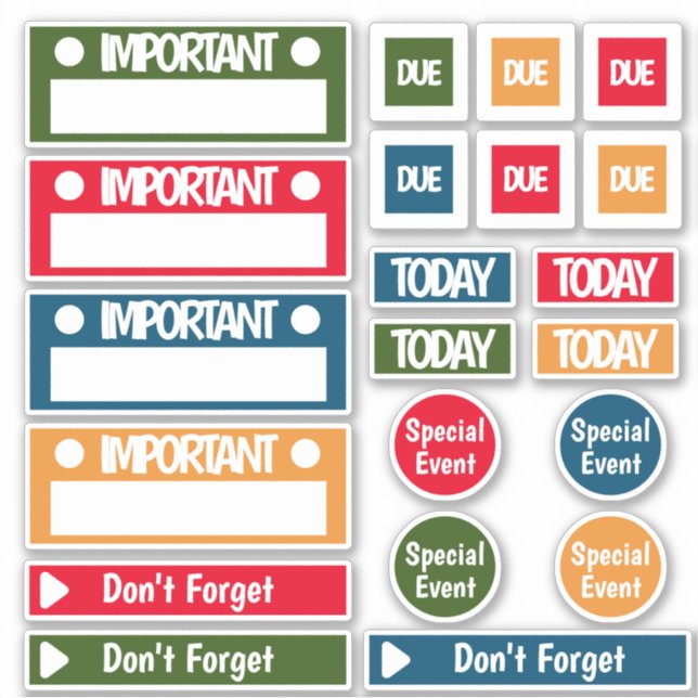 Sticker Gestionnaire de rappel important (Devant)