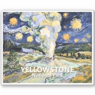Sticker Geyser Old Faithful Yellowstone personnalisé Art V