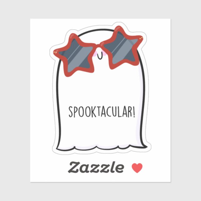 Sticker Ghost Cute Halloween Art Automne Automne Saison Au (Feuille)