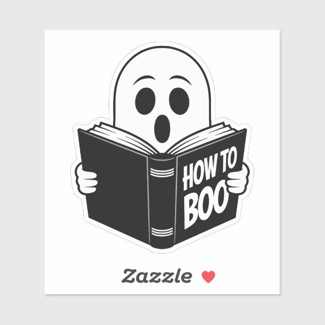 Sticker Ghost Cute Lecture "Comment Boo" (Feuille)