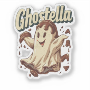 Sticker Ghostella SpookyFunny Ghost Halloween Food Pun