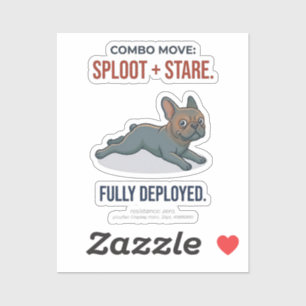 Sticker Gi Fun French Bulldog Sploot et combinaison de reg