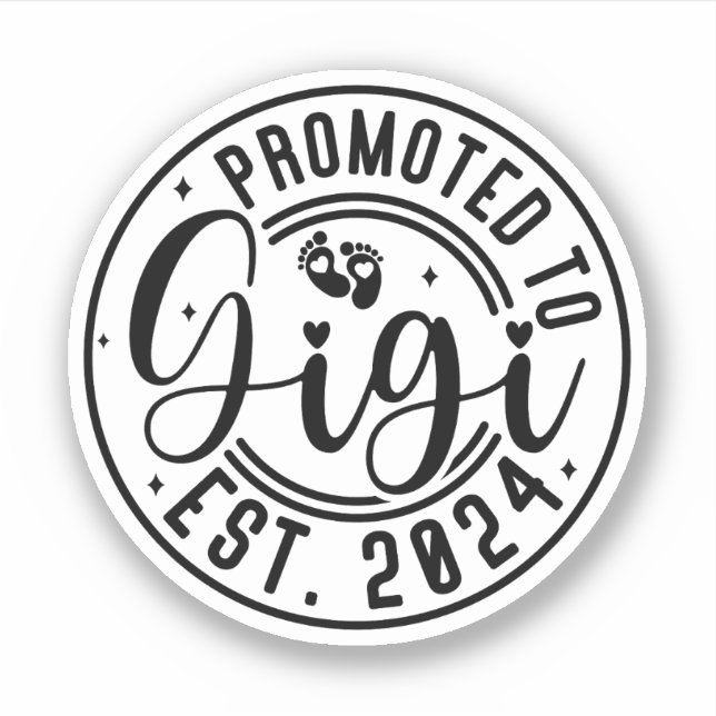 Sticker Gigi Est 2024, Faire-part de grossesse pour Gigi (Devant)
