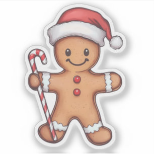 Sticker Gingerbread Man Christmas Cookie