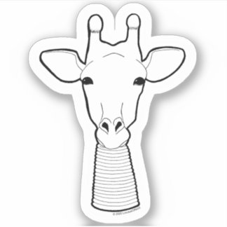 Sticker Girafe avec anneaux cou
