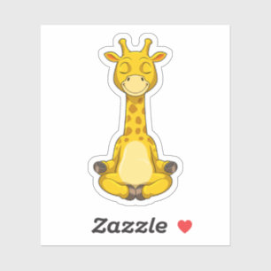 Sticker Giraffe à la méditation de Yoga
