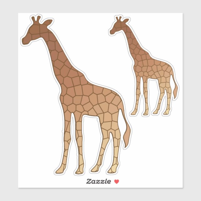 Sticker Giraffe géométrique moderne, cuivre et Brown (Feuille)