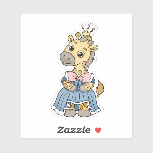 Sticker Giraffe Princesse (Feuille)