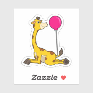 Sticker Giraffe with Balloon