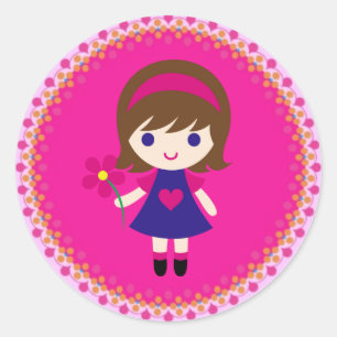 Sticker/Girl Runder Aufkleber