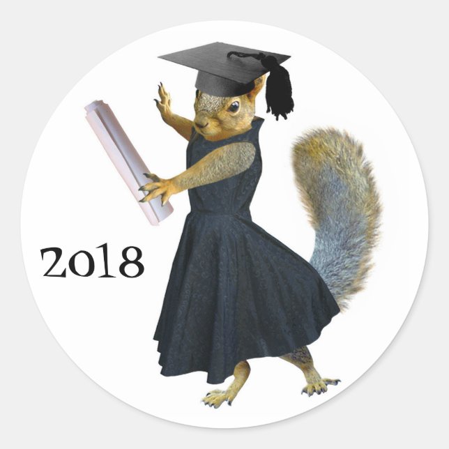 Sticker Girl Squirrel Grad 2018 (Devant)
