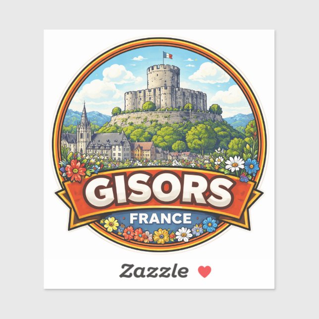 Sticker Gisors France  (Feuille)