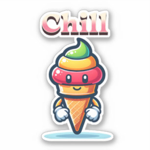 Sticker Glace arc-en-ciel décontractée