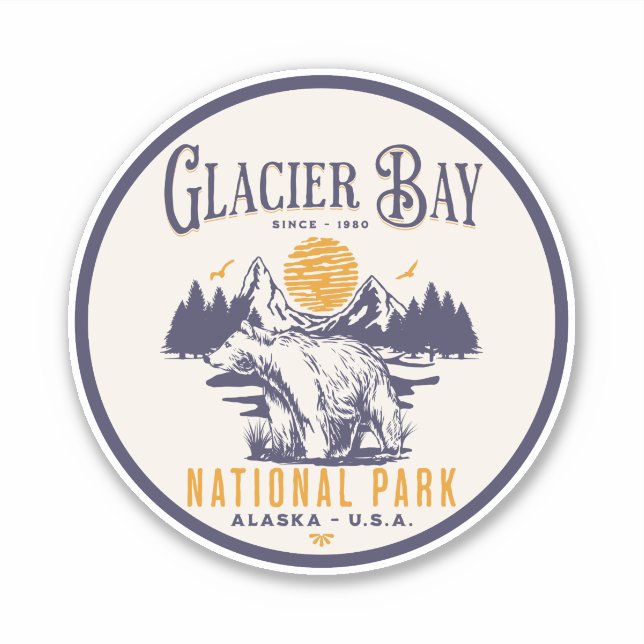 Sticker Glacier Bay Classic Wilderness Landscape (Devant)