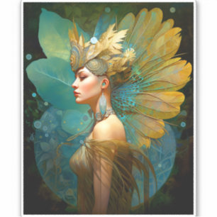 Sticker Glamourous Fairy Woman Imaginaire Art