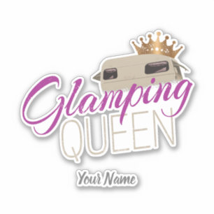 Sticker Glamping Queen Camping with vintage caravans