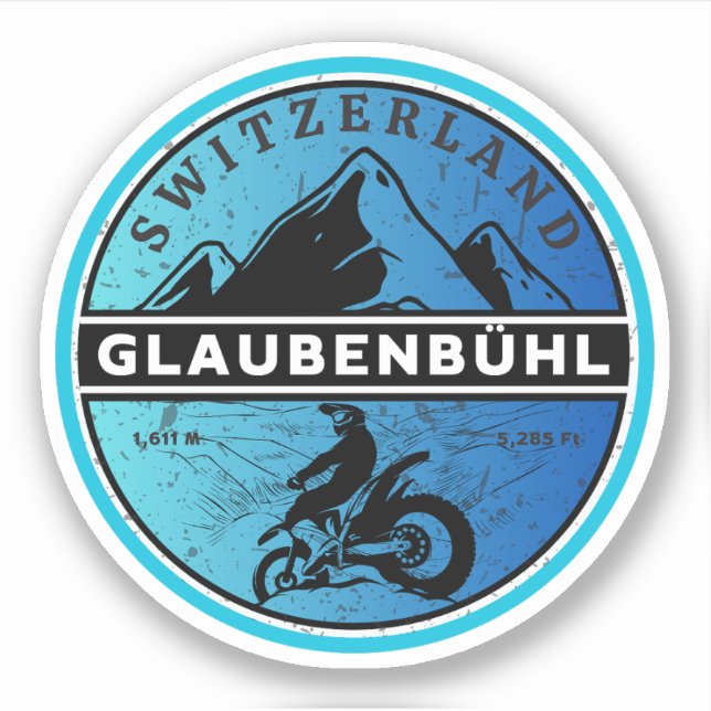 Sticker Glaubenbüelen pass Suisse alpes moto tour (Devant)