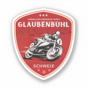 Sticker Glaubenbüelen pass Suisse alpes moto tour