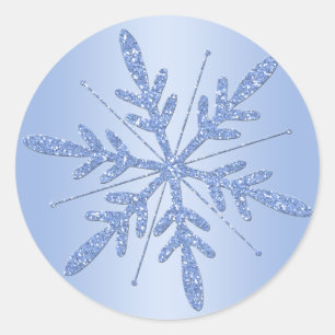 Sticker Glittery Blue Snowflake