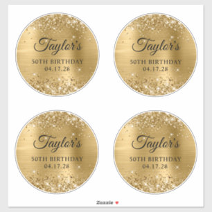 Sticker Glittery Gold 6" Cercles 50e anniversaire