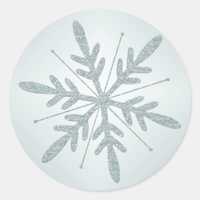 Sticker Glittery Green Snowflake (Devant)