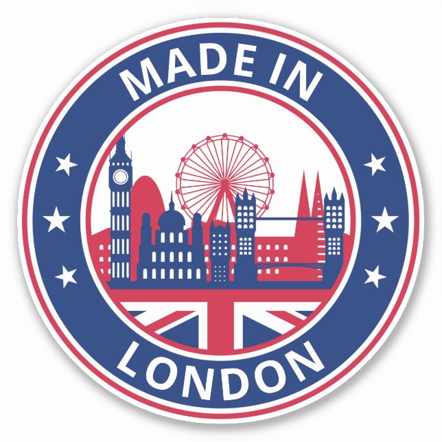 Sticker Global Traveler - Fabriqué À Londres, Angleterre ( (Devant)