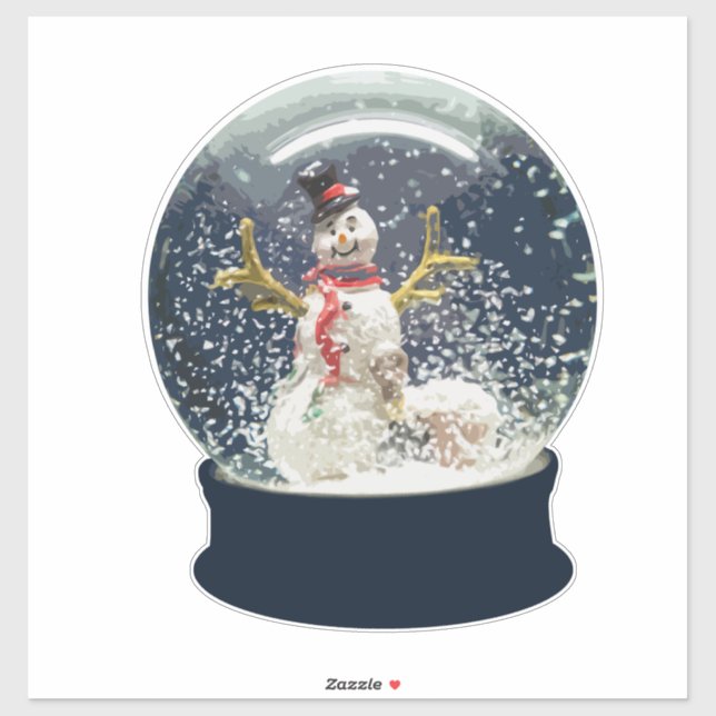 Sticker Globe des neiges de Noël Joyeux bonhomme de neige  (Feuille)