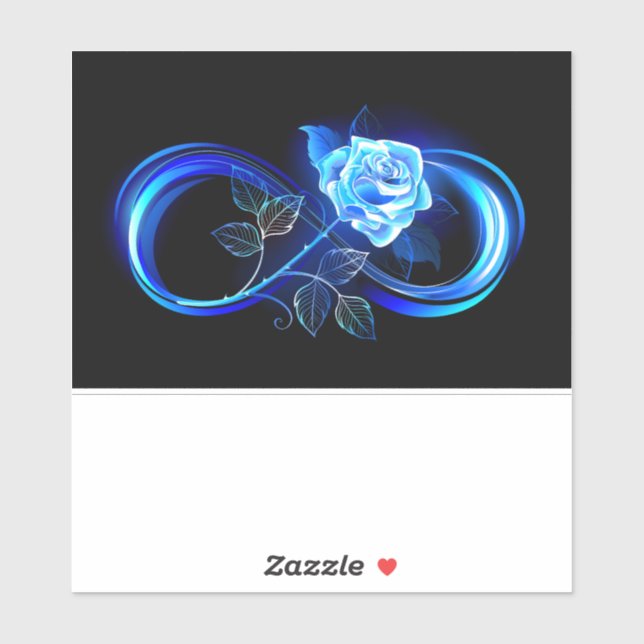 Sticker Glowing infinity with blue rose (Feuille)