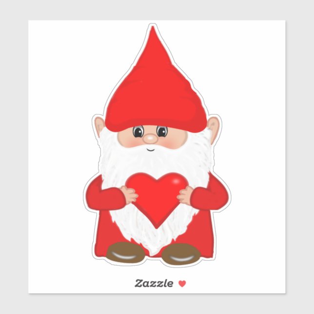 Sticker Gnome de Noël mignon (Feuille)