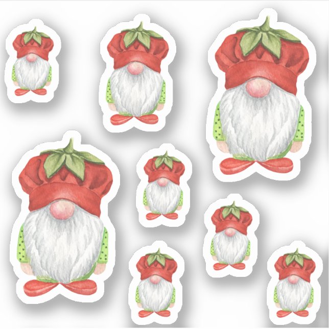 Sticker Gnome fraise (Devant)